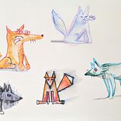 Foxes. Traditional illustration project by Mena Davies - 08.01.2021