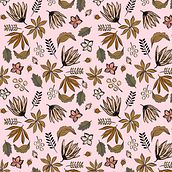 Botanical Pattern in Terracotta, Green, and Pink . % Amy tarafından hazırlanan Tasarım, Tablo, Ve Desen Tasarımı projesi - 08.01.2021