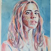 My project in Artistic Portrait with Watercolors course. Un proyecto de Bellas Artes, Pintura, Pintura a la acuarela y Dibujo de Retrato de Lisa Gray - 01.08.2021