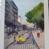 Meu projeto do curso: Paisagens urbanas em aquarela. Projekt z dziedziny  Sztuki piękne, Malowanie akwarelą,  R, sunek architektoniczn i  Malarstwo użytkownika berthatb - 02.08.2021