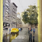 Mi Proyecto del curso: Paisajes urbanos en acuarela. Fine Arts, Watercolor Painting, and Architectural Illustration project by lucreciagarciamartinez - 08.03.2021
