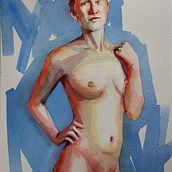 Mein Kursprojekt: Menschliche Figur mit Aquarell. Traditional illustration, Fine Arts, Painting, Watercolor Painting, Realistic Drawing, and Figure Drawing project by g_dressel - 08.03.2021