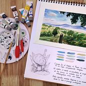 My project in Watercolor Travel Journal course. Traditional illustration, Watercolor Painting, Architectural Illustration, and Sketchbook project by raqueqd - 08.04.2021
