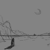 Luz nocturna. Traditional illustration, and Graphic Design project by david.holcarri - 06.10.2021