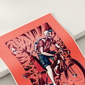 MTL Street Cycling. Traditional illustration, Digital Illustration, and Digital Drawing project by Iván Pérez - 07.31.2021