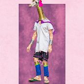 La femme girafe. Traditional illustration, Photograph, Character Design, and Graphic Design project by Alex Faz - 08.04.2021