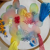 My project in Embroidery and Watercolor Basic Techniques course. Painting, Watercolor Painting, and Embroider project by aanya - 08.06.2021