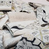 Historias Hilvanadas. Design, Fine Arts, Screen Printing, Collage, Pattern Design, Pencil Drawing, Drawing, Printing, and Sewing project by Tania Ortiz - 08.04.2021