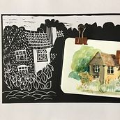 Linoprint from watercolour sketch (proof) Ein Projekt aus dem Bereich Traditionelle Illustration von debbie_eyre - 04.08.2021