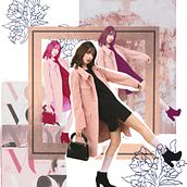 Poster for fashion course (school project). Traditional illustration, Graphic Design, Photomontage, and Pixel Art project by Hajnalka Minaei - 08.05.2021