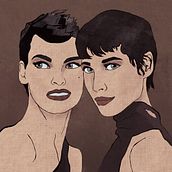 Linda Evangelista y Christy Turlington - Ilustración. Een project van Traditionele illustratie y Digitale illustratie van Fernando Lorente Domínguez - 05.08.2021