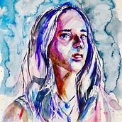 My project in Artistic Portrait with Watercolors course. Fine Arts, Painting, Watercolor Painting, and Portrait Drawing project by Annette Broy - 08.04.2021