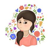Mi Proyecto del curso: Retrato ilustrado con elementos botánicos. Un proyecto de Ilustración tradicional, Ilustración digital, Ilustración botánica y Dibujo digital de Alessandra Ponce Gabriel - 01.08.2021