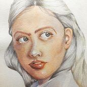 My project in Illustrated Portrait in Watercolor course. Een project van Traditionele illustratie,  Beeldende kunst, Schilderij,  Tekening, Aquarelschilderen,  Portrettekening y  Artistieke tekening van Suellen Almeida - 05.08.2021
