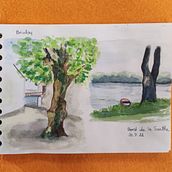 Mon projet du cours : Carnet de voyage à l’aquarelle. Traditional illustration, Watercolor Painting, Architectural Illustration, and Fine Arts project by naudin_daniele - 08.06.2021
