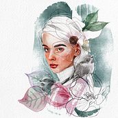 Mi Proyecto del curso: Retrato ilustrado en acuarela - First Spring. Traditional illustration, Fine Arts, Painting, Drawing, Watercolor Painting, Portrait Drawing, and Artistic Drawing project by Polina Gribuckaya - 08.05.2021