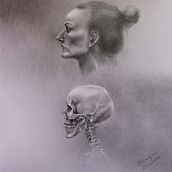 Head anatomy study 100 x 70 cm. Realistic Drawing project by Kate Żurawska - 08.07.2021