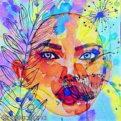 Mi Proyecto del curso: Retrato ilustrado en acuarela. Un proyecto de Ilustración tradicional, Bellas Artes, Pintura, Dibujo, Pintura a la acuarela, Dibujo de Retrato y Dibujo artístico de Angela Aldana - 07.08.2021