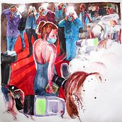 Famófagos - Red Carpet Ein Projekt aus dem Bereich Traditionelle Illustration, Artistische Zeichnung, Aquarellmalerei und Illustration mit Tinte von Mariano Lucano - 07.08.2021