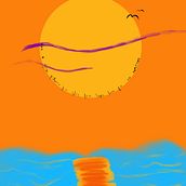 “Sun Dies Everyday Just To Be Reborn”, Ios, Greece. Traditional illustration project by Christos Kourtoglou - 08.06.2021