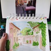 Mi Proyecto del curso: Cuaderno de viaje en acuarela. Traditional illustration, Watercolor Painting, Architectural Illustration, and Sketchbook project by gwenhuiwar - 08.07.2021