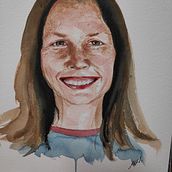 Retrato de una capitana. Een project van  Beeldende kunst, Schilderij, Aquarelschilderen y  Portrettekening van marlopez2159 - 09.08.2021