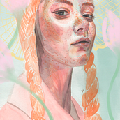 My project in Artistic Portrait with Watercolors course. Fine Arts, Painting, Watercolor Painting, and Portrait Drawing project by Adiba Mahmoud - 04.28.2021