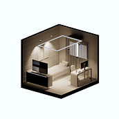 Render Quarto de Solteiro. Un progetto di Architettura, Architettura d'interni e Interior design di Henrique Vitor - 03.08.2021