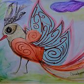 animalizate?¡¡proyecto pajaro del cielo con pluma magica. Traditional illustration project by carodelmar1 - 08.10.2021