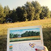My project in Watercolor Travel Journal course. Un proyecto de Ilustración tradicional, Pintura a la acuarela, Ilustración arquitectónica y Sketchbook de Agata Popiel-Machnicka - 10.08.2021