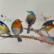 My project in Artistic Watercolor Techniques for Illustrating Birds course. Traditional illustration, Watercolor Painting, Realistic Drawing, and Naturalistic Illustration project by Sarah Force - 08.08.2021