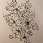 Peony´s. Pencil Drawing, Watercolor Painting, Floral, and Plant Design project by Natalie Gajardo Contreras - 08.11.2021