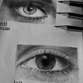 eyes study . Un projet de Dessin réaliste, Dessin au cra , et on de heloísa damo - 12.08.2021