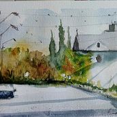 My project in Contemporary Watercolor Landscape Painting course. Un proyecto de Bellas Artes y Pintura a la acuarela de Marco Santarelli - 12.08.2021