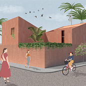 Mi Proyecto del curso: Representación gráfica de proyectos arquitectónicos Ein Projekt aus dem Bereich Architektur, Grafikdesign, Innenarchitektur, Innendesign, L, schaftsbau, Collage, Digitale Architektur und Architektonische Illustration von Azul Alonso - 14.08.2021