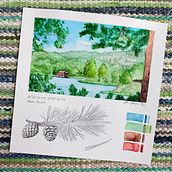 My project in Watercolor Travel Journal course: Piece of Turku archipelago and a detail of a pine tree. Traditional illustration, Watercolor Painting, Architectural Illustration, and Sketchbook project by ansku - 08.15.2021