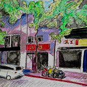 Alte Häuser in Taiwan. Traditional illustration project by Jürgen Eckey - 08.15.2021