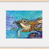 Sea turtle in Oils. Painting project by Rina van Vuuren - 08.16.2021
