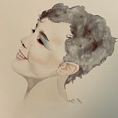 My project in Watercolor Portrait from a Photo course. Watercolor Painting project by Kris - 08.17.2021