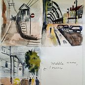 My project in Urban Landscapes in Watercolor course. Un proyecto de Bellas Artes, Pintura a la acuarela e Ilustración arquitectónica de christinelames_1 - 17.08.2021