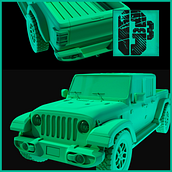 Jeep Gladiator (Modeling). 3D, and 3D Modeling project by Gonzalo Bermúdez - 08.17.2021