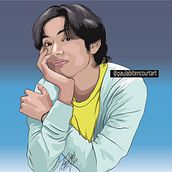 Taehyung - BTS. Een project van Grafisch ontwerp,  Tekening, Digitale tekening, Digitale illustratie y  Digitaal schilderij van Paula Bitencourt - 18.08.2021