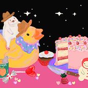 Vaqueros. Traditional illustration, Digital Illustration, Drawing, and Digital Drawing project by Ana Aparicio - 08.18.2021