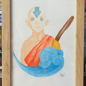 Aang: Una aventura en acuarela. Traditional illustration, Drawing, Watercolor Painting, and Manga project by Sebastian Lazo - 08.18.2021