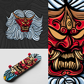 Ilustración de Oni. Traditional illustration, Vector Illustration, and Digital Illustration project by Arturo Perez Solano - 08.07.2021