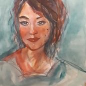 My project in Artistic Portrait with Watercolors course. Un proyecto de Bellas Artes, Pintura, Pintura a la acuarela y Dibujo de Retrato de stephanie_beever - 19.08.2021
