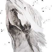 Horse Tone Project . Lukisan Cat Air proyek oleh Sarah Hutchison - 08.20.2021