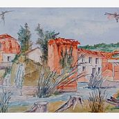 Mi Proyecto del curso: El molino de Jaraba. Watercolor Painting, Fine Arts, and Painting project by Joaquin Barriga Lorente - 09.12.2021