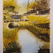 My project in Natural Landscapes in Watercolor course. Un progetto di Belle arti, Pittura e Pittura ad acquerello di Tia - 20.08.2021