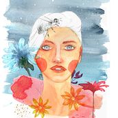 Mon projet du cours : Portrait illustré à l’aquarelle. Traditional illustration, Fine Arts, Painting, Drawing, Watercolor Painting, Portrait Drawing, and Artistic Drawing project by Caro V. - 08.21.2021